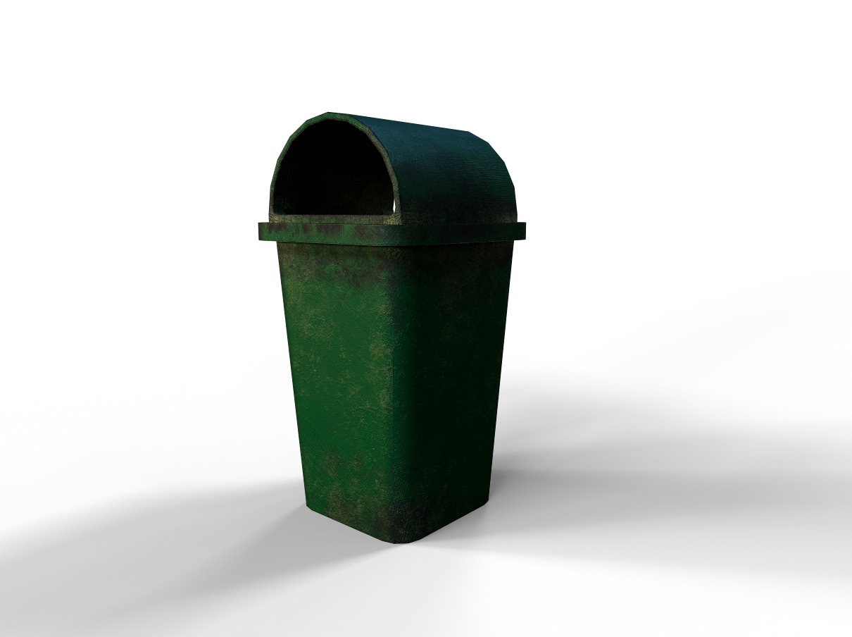 OLD DUSTBIN Low-poly 3D model_3