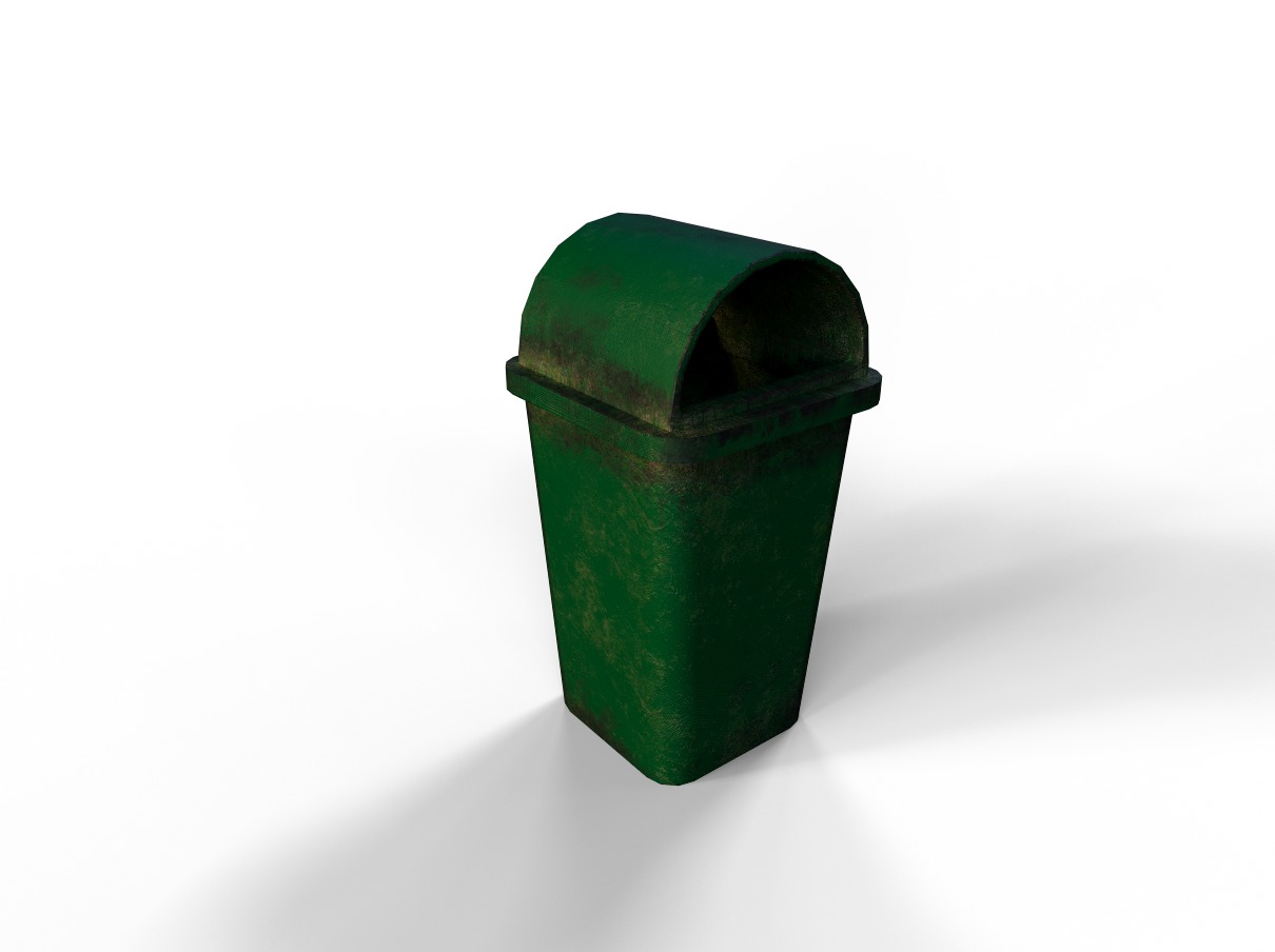 OLD DUSTBIN Low-poly 3D model_4