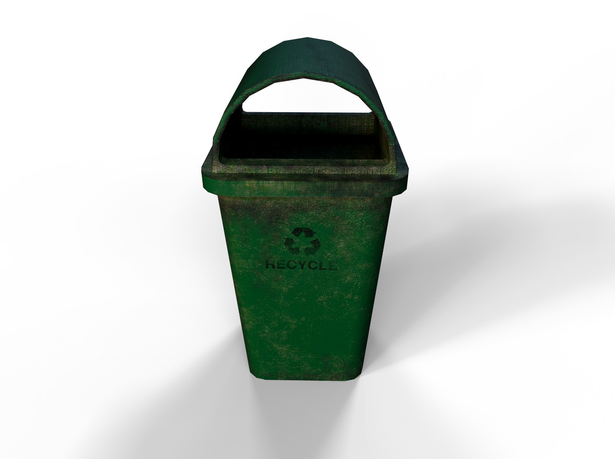 OLD DUSTBIN Low-poly 3D model_7