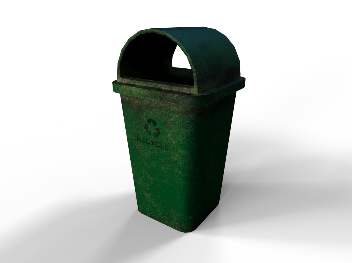 OLD DUSTBIN Low-poly 3D model_5