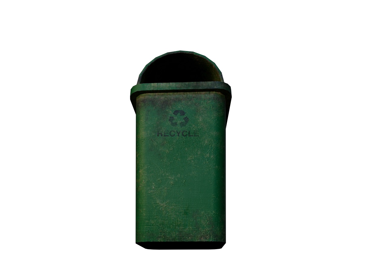 OLD DUSTBIN Low-poly 3D model_2