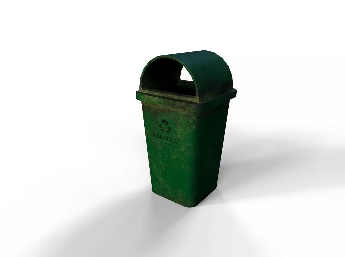 OLD DUSTBIN Low-poly 3D model_0