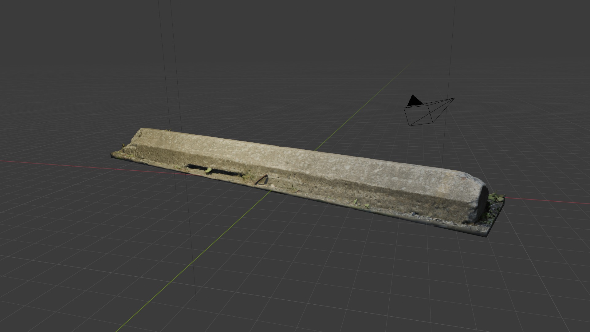 Concrete Parking Block - Photoscanned Low Res Free low-poly 3D model_4