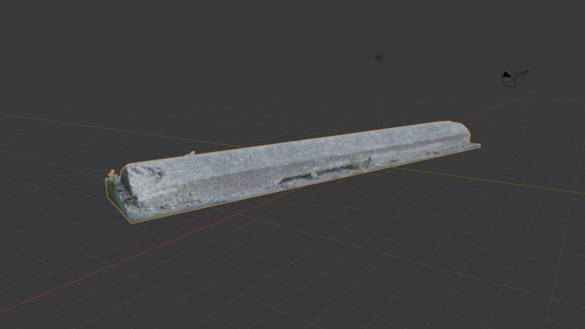 Concrete Parking Block - Photoscanned Low Res Free low-poly 3D model_0