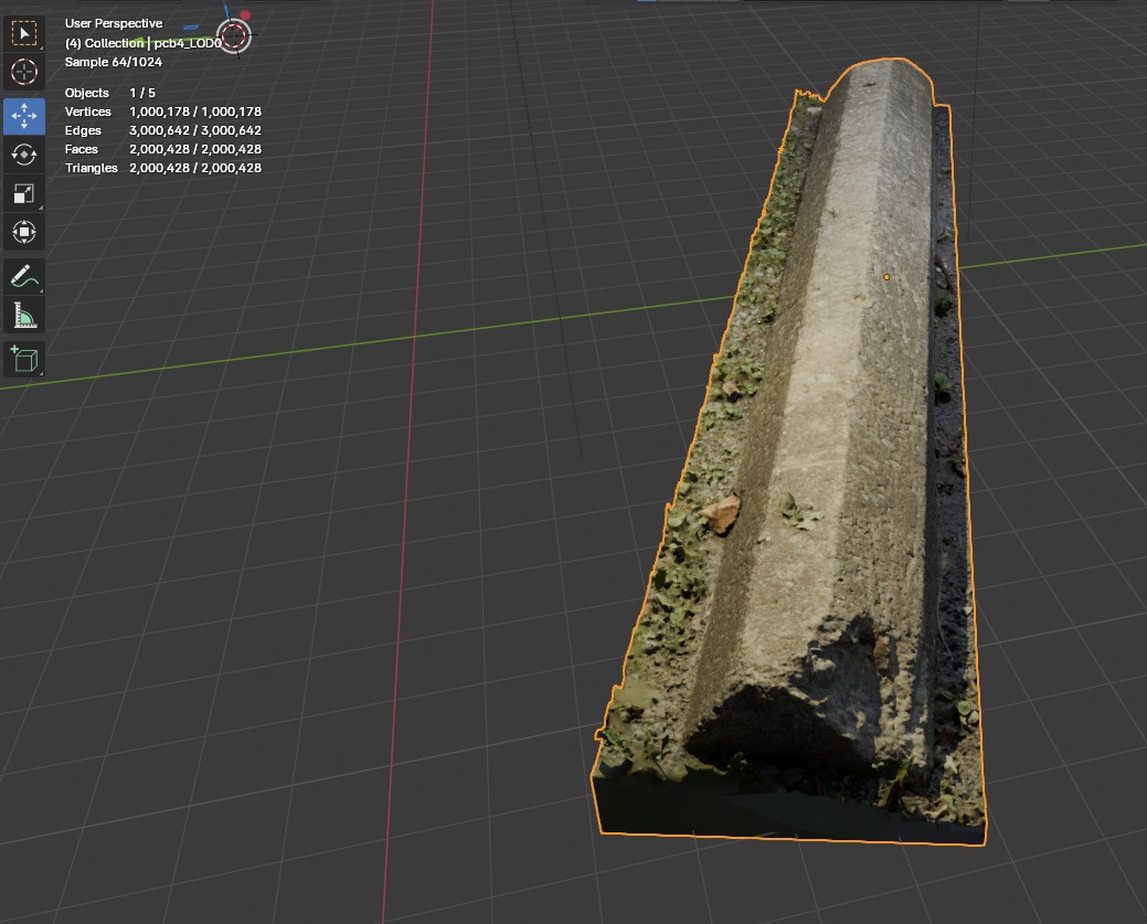 Concrete Parking Block - Photoscanned Low Res Free low-poly 3D model_5
