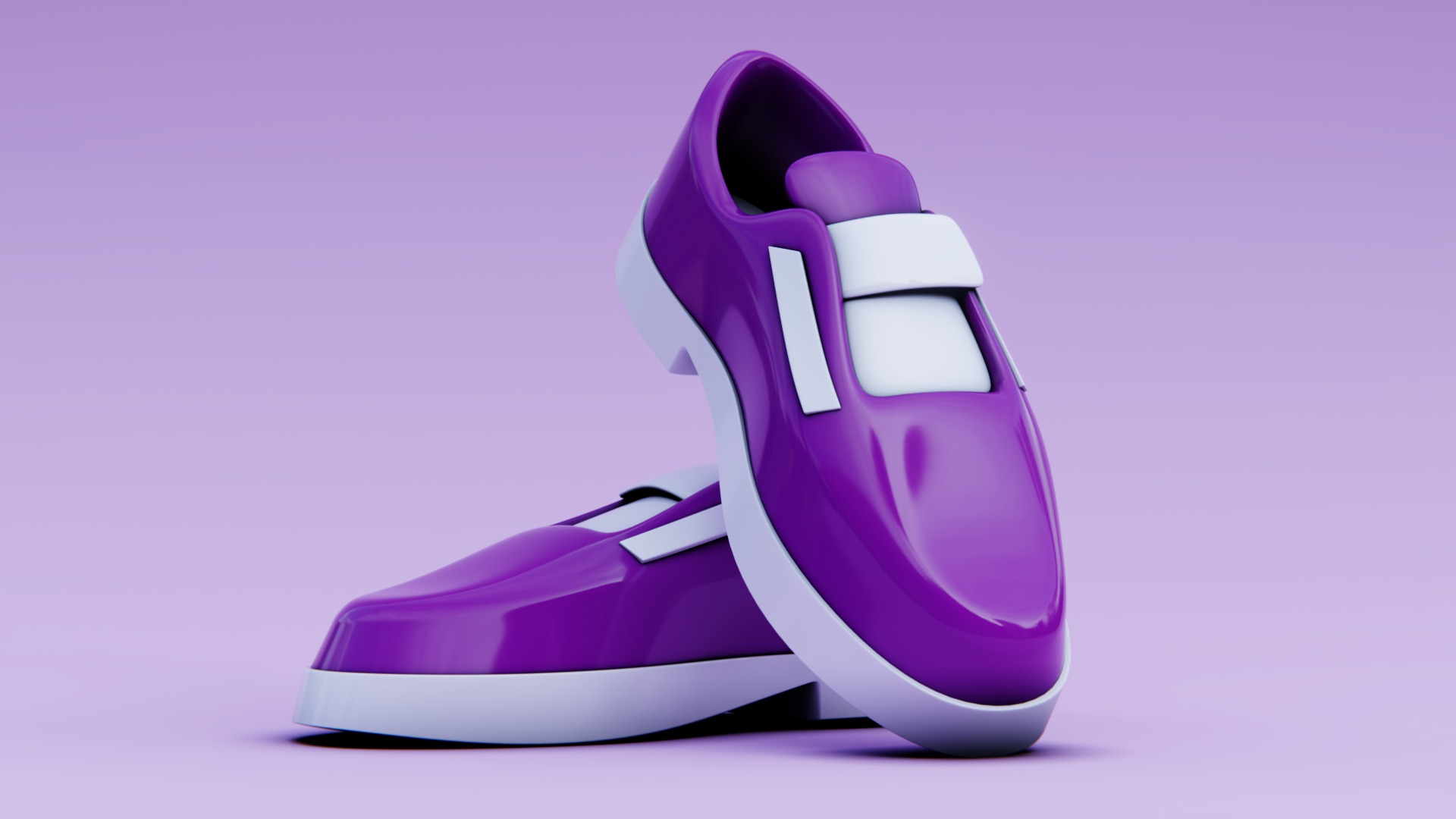 Stylized Cartoon Loafers - Game and Print Ready 3D Shoes 3D model_3