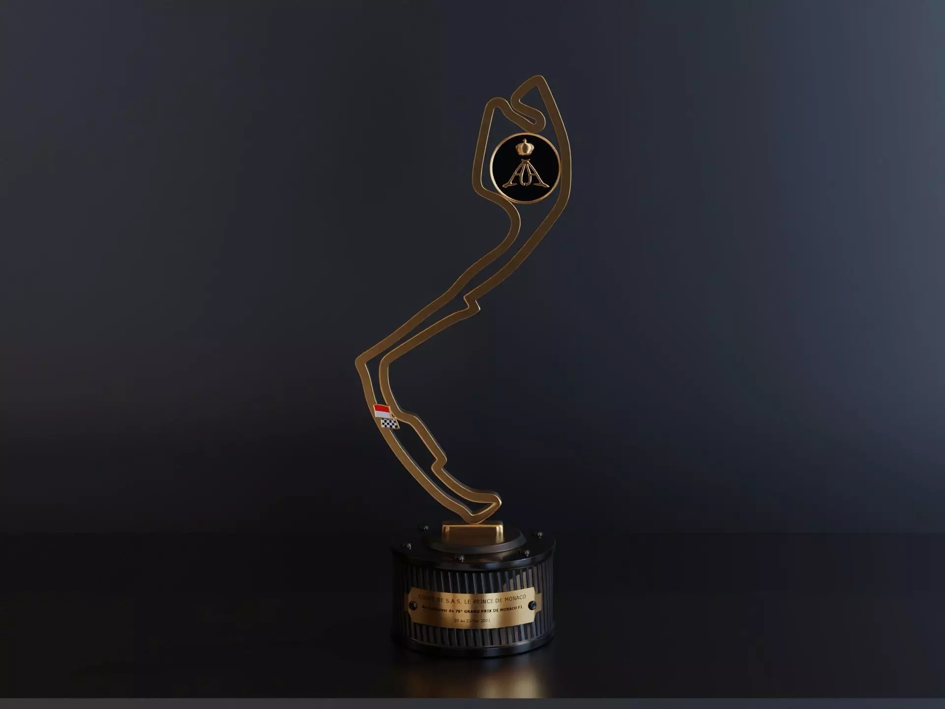 F1 Trophy - Monaco GP Trophy Low-poly 3D model