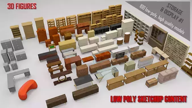 Storage and Display 1 Low-poly 3D model