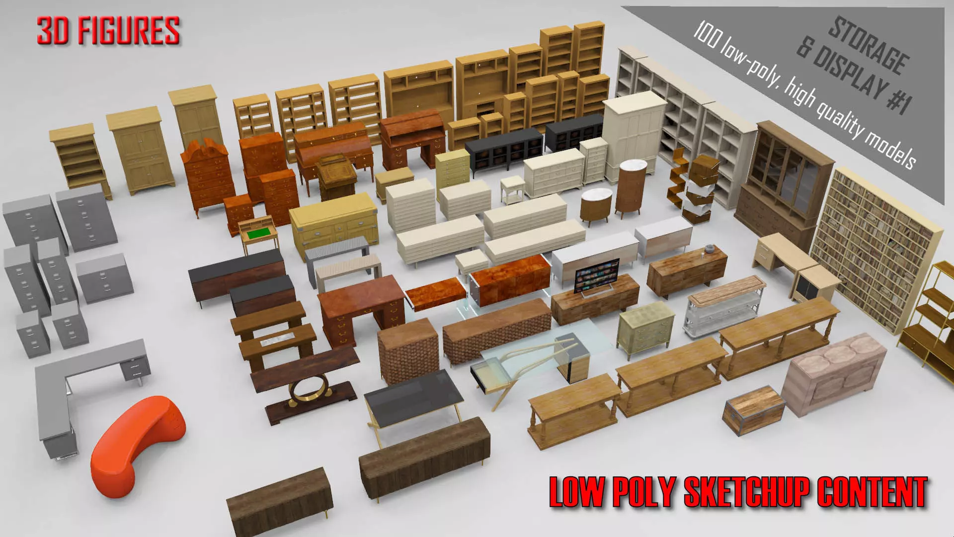 Storage and Display 1 Low-poly 3D model_0
