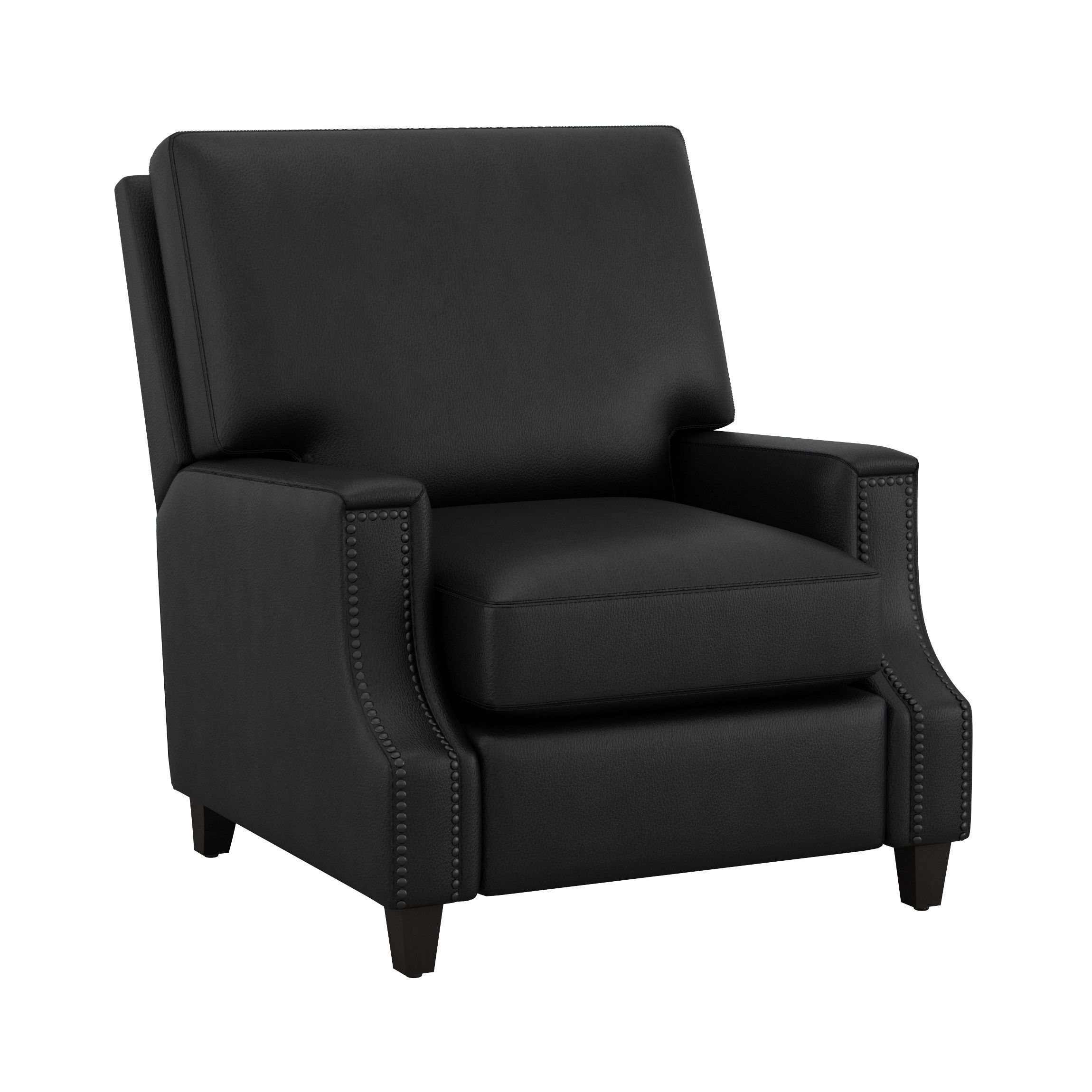 James Square Arm Leather Recliner by Pottery Barn 3D model_2