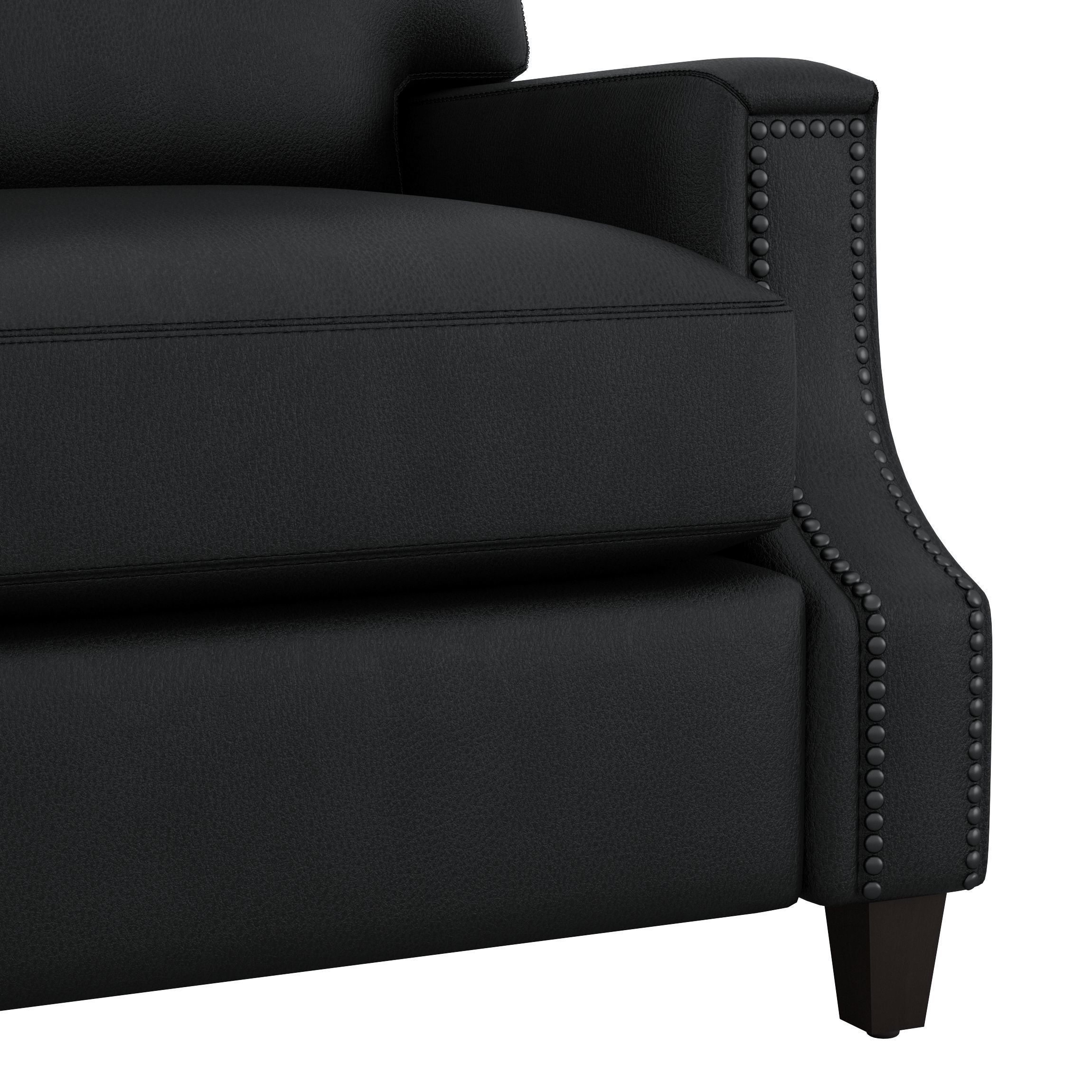 James Square Arm Leather Recliner by Pottery Barn 3D model_7
