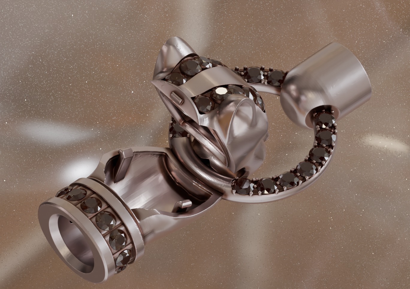 Panther bracelet 3D print model_4