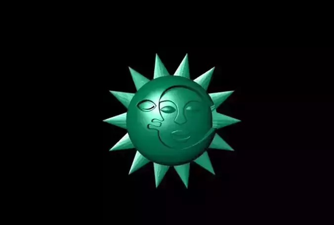 Sun and Moon Pendant 3D Model