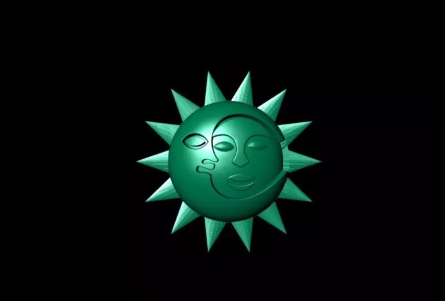 Sun and Moon Pendant 3D Model 3D print model_0