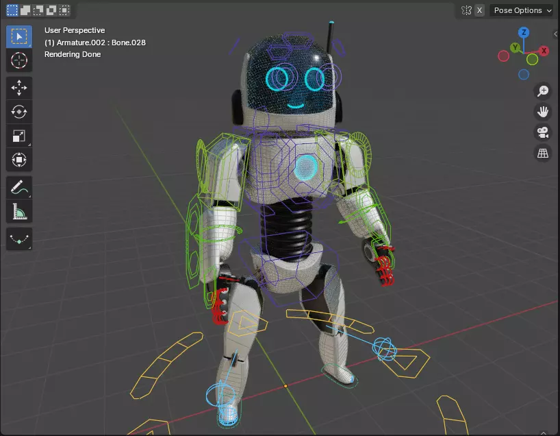 Android Bot Low-poly 3D model_0