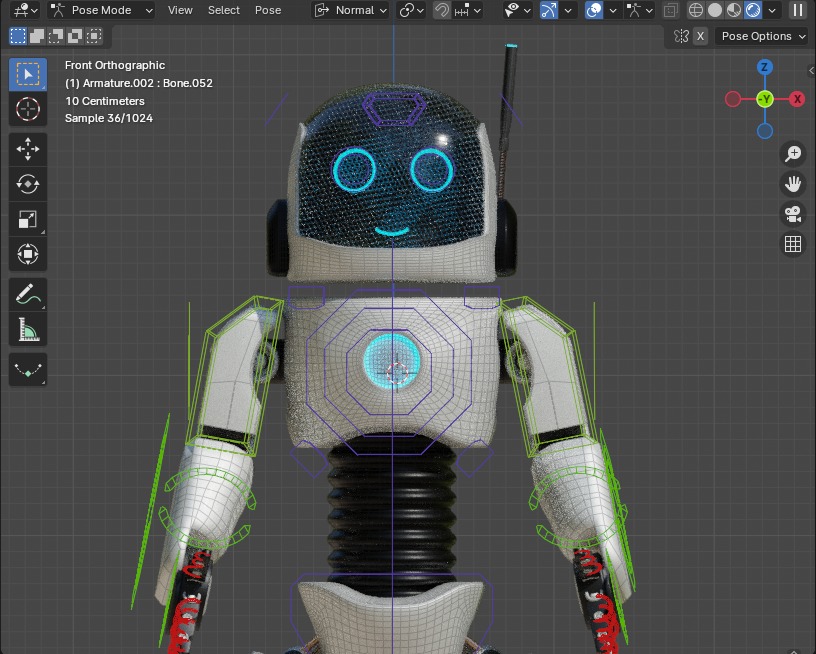Android Bot Low-poly 3D model_5