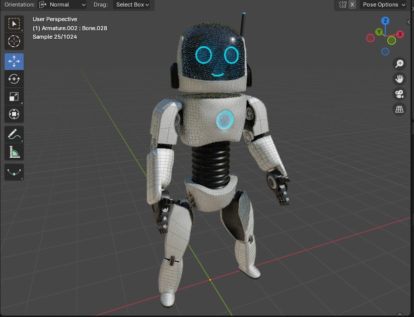 Android Bot Low-poly 3D model_3
