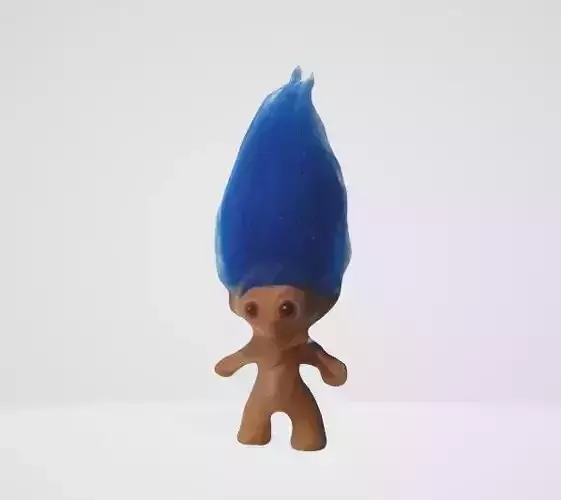 Cute Troll Toy Figure 3D Render 3D model
