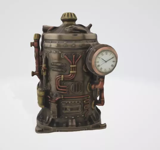 Mechanical Steampunk Time Machine 3D Render 3D model_0