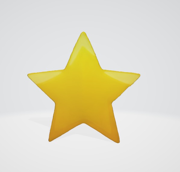 Classic Yellow Star 3D Render 3D model_1