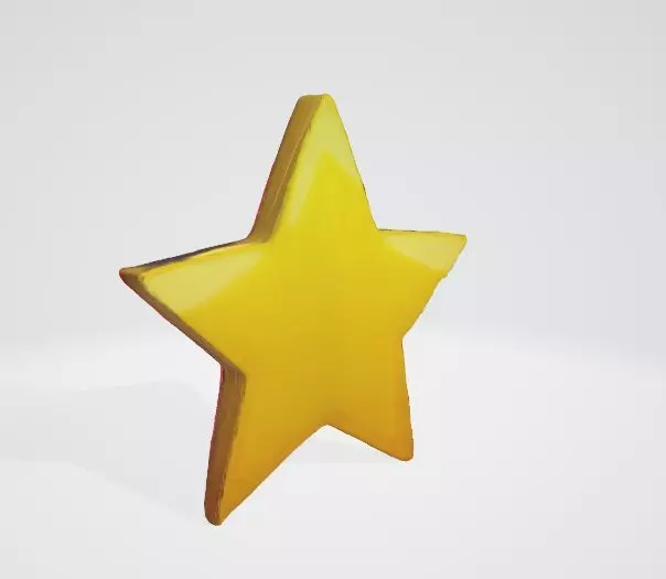 Classic Yellow Star 3D Render 3D model_0