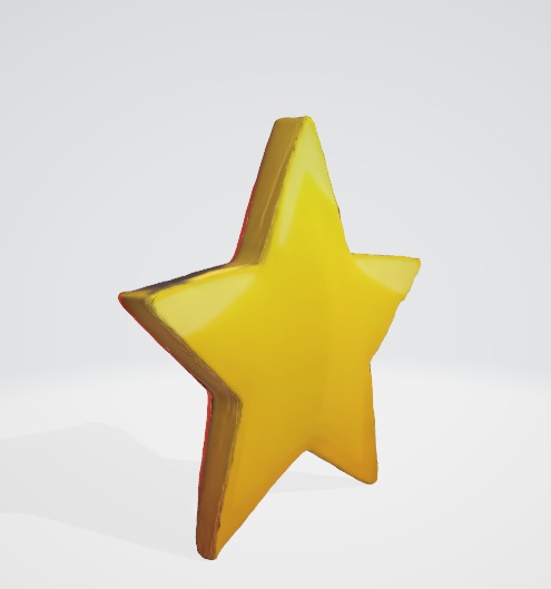 Classic Yellow Star 3D Render 3D model_2