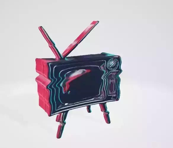 Retro Psychedelic TV 3D Design