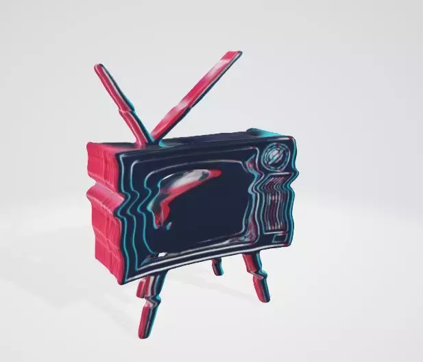 Retro Psychedelic TV 3D Design 3D model_0