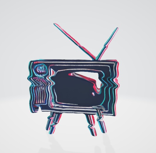 Retro Psychedelic TV 3D Design 3D model_3