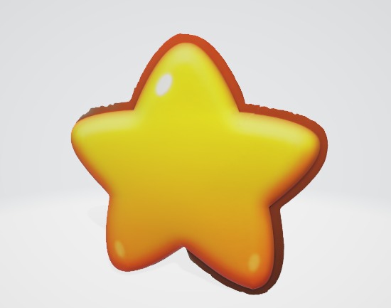 Cute Yellow Star 3D Asset 3D model_4