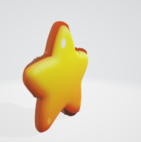 Cute Yellow Star 3D Asset 3D model_1