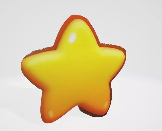 Cute Yellow Star 3D Asset 3D model_0