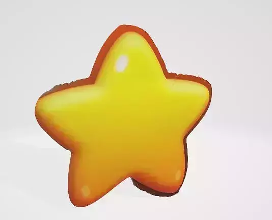 Cute Yellow Star 3D Asset 3D model