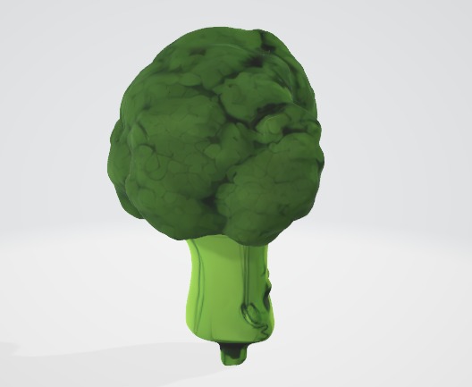 Sad Cartoon Broccoli 3D Asset 3D model_3