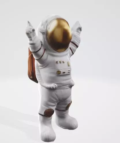 Victory Pose Astronaut 3D Asset 3D model_0