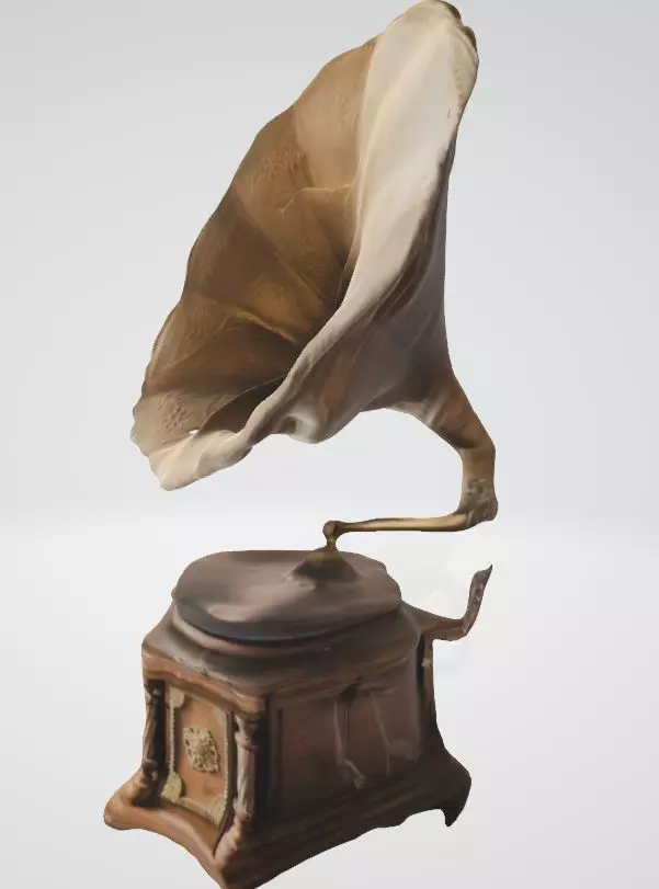 Damaged Vintage Gramophone 3D Model 3D model_0