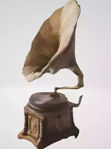 Damaged Vintage Gramophone 3D Model 3D model