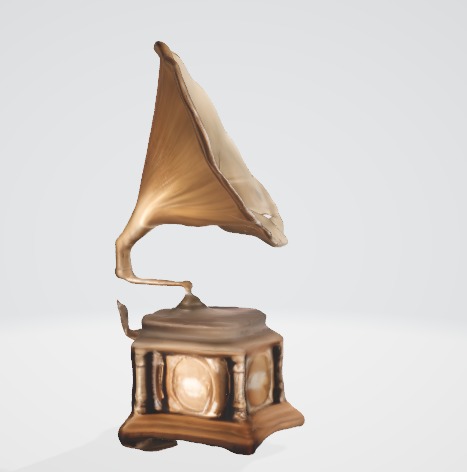 Damaged Vintage Gramophone 3D Model 3D model_1