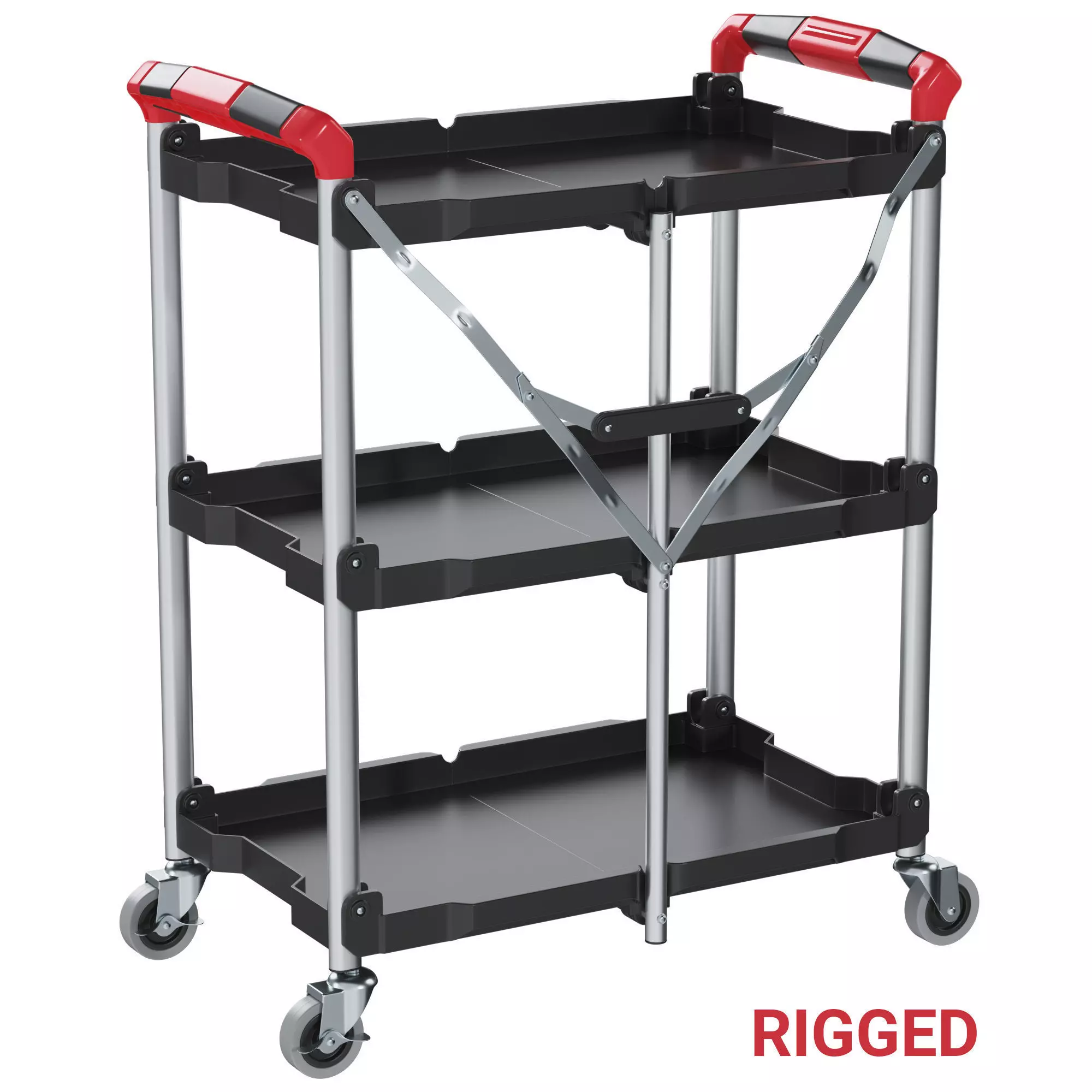 Canteen cart rigged 3D model_0