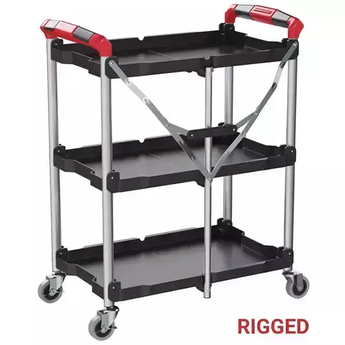 Canteen cart rigged 3D model