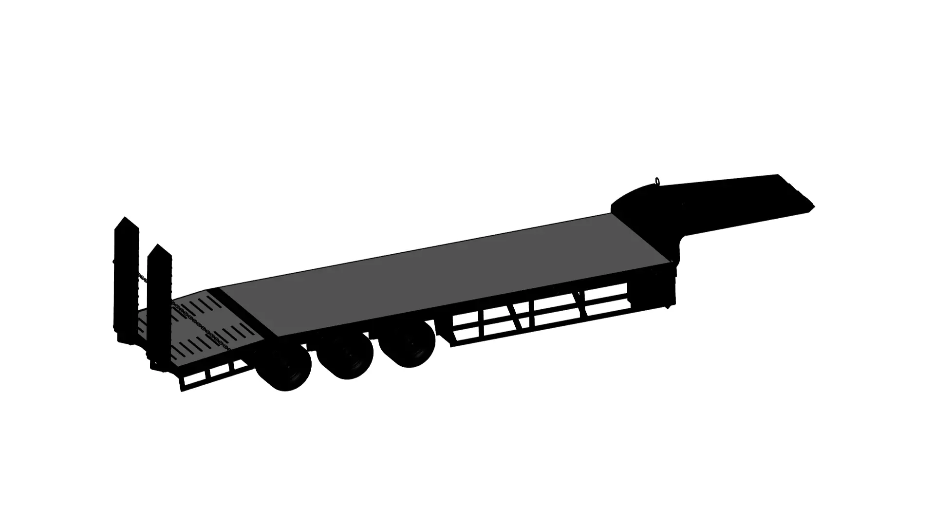 Low Bed Trailer 3D model
