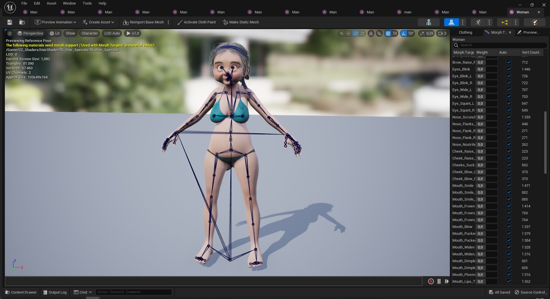 funny cartoon  old women in bikini Low-poly 3D model_27