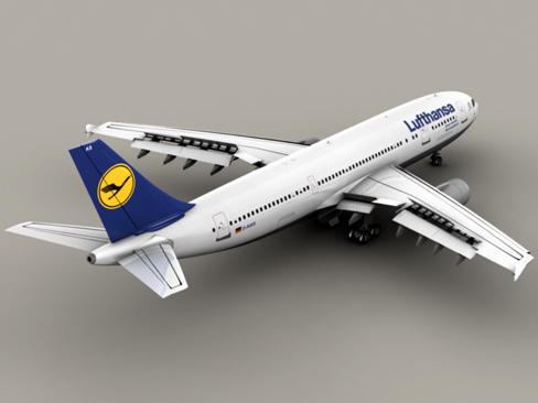 Airbus A300 Lufthansa 3D model_1