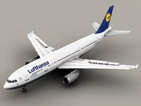 Airbus A300 Lufthansa 3D model_0
