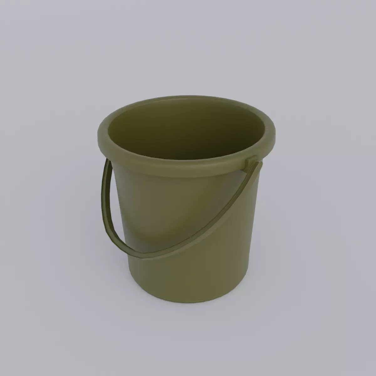 Plastic Bucket Low-poly 3D model_0
