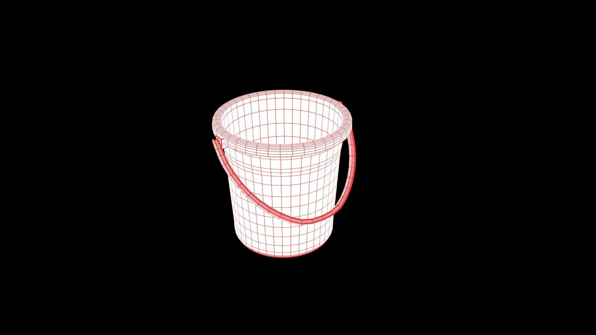 Plastic Bucket Low-poly 3D model_8