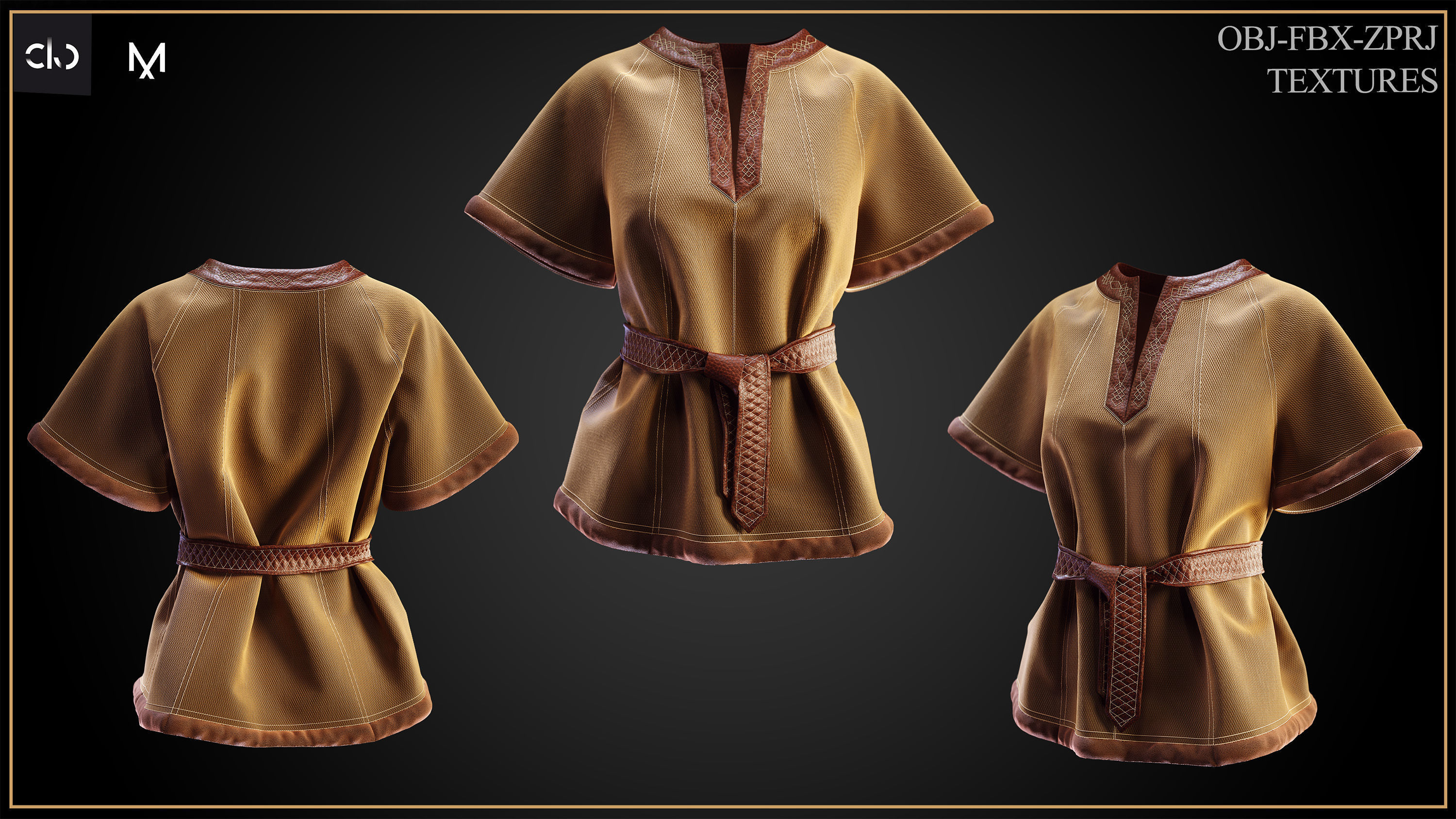 5 medieval outfit 3D print model_2