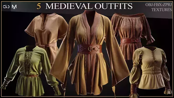 5 medieval outfit 3D print model