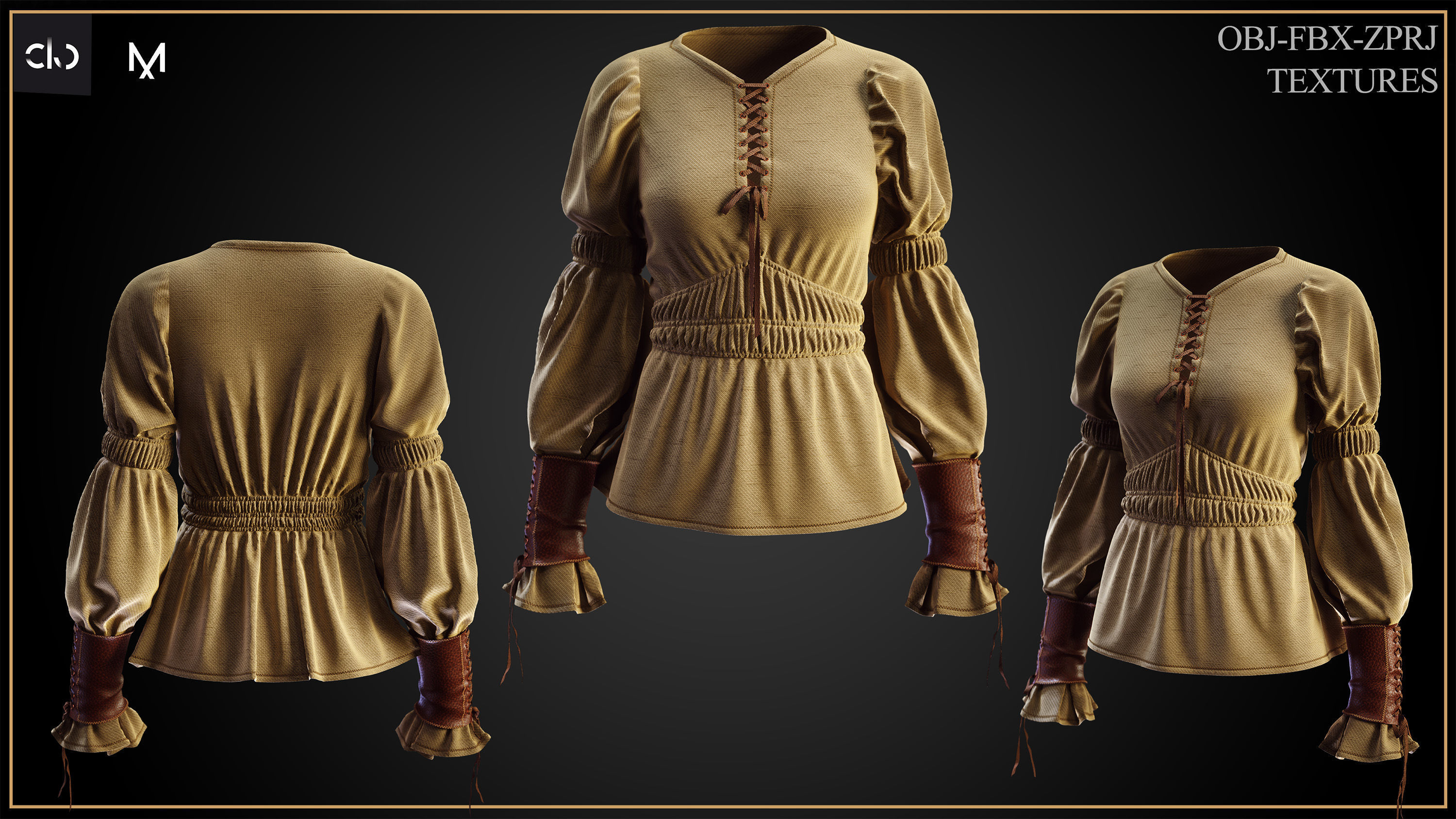 5 medieval outfit 3D print model_3