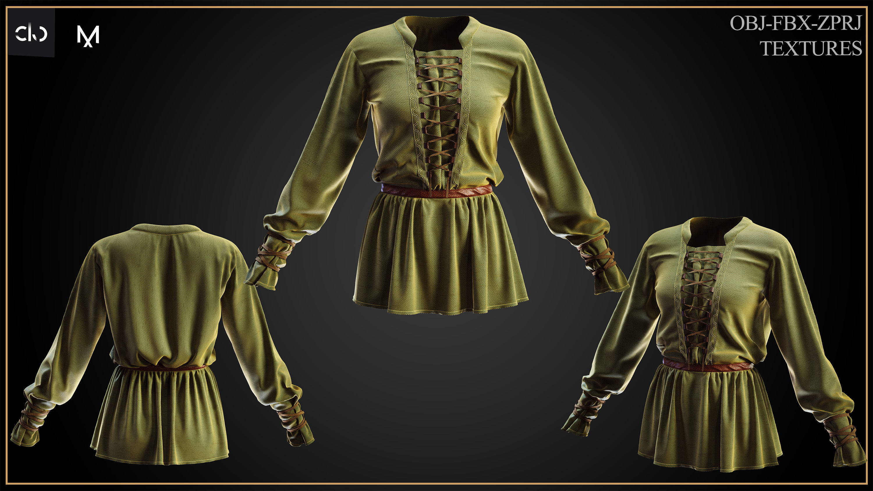 5 medieval outfit 3D print model_4